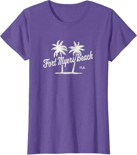 Vista 30 de Fort Myers Beach Florida Vintage 70s Palm Trees Graphic T-Shirt
