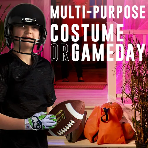 Vista 5 de Franklin Sports - Guantes de receptor de fútbol americano juvenil de la NFL, par de guantes de fútbol para niños con logotipos de equipos de la NFL