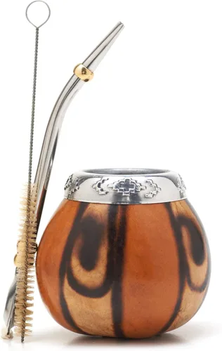 Vista 9 de BALIBETOV Juego de Calabaza Yerba Mate (Taza de Yerba Mate Natural Original Hecha a Mano de Argentina) - Incluye Taza de Té Mate, Bombilla