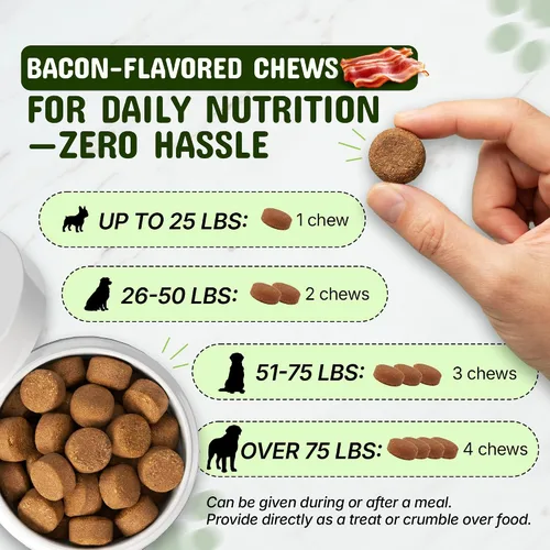 Vista 7 de Pets are Kids - Multivitamínico para perros 25 en 1 para intestino, movilidad, inmunidad, 60 masticables