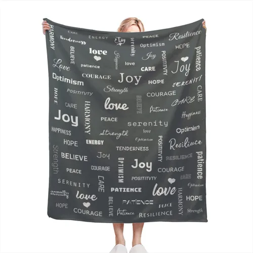 Vista 21 de Manta curativa, manta de regalo para mujeres y hombres, cálido regalo inspirador, manta de forro polar suave con energía positiva, comodidad, amor
