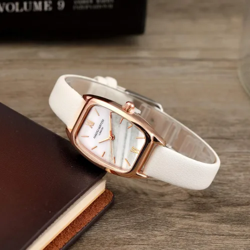 Vista 3 de Top Plaza Reloj de pulsera de cuero para mujer, rectangular, elegante, simple, analógico, de cuarzo, para mujer