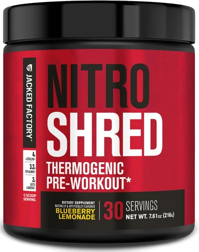 Vista 13 de Jacked Factory - Nitrosurge Shred, suplemento preentrenamiento - Potenciador de energía, aumento de fuerza, concentración, bombeo potente
