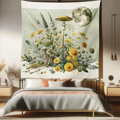 Vista 251 de Ambesonne Tapiz de arte afro, hombre negro fuerte con una corona de trazos impresión de pintura moderna, decoración de tela para colgar en la pared