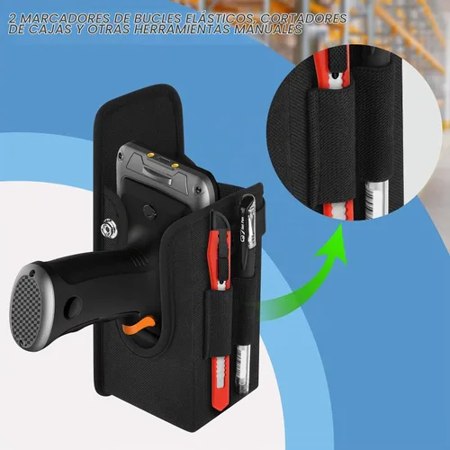 Vista 4 de Funda para escáner de código de barras, bolsa universal para escáner para computadoras móviles con agarre de pistola, escáneres de código de barras
