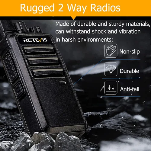 Vista 4 de Retevis Walkie Talkies RT68 para adultos, paquete con clips para cinturón