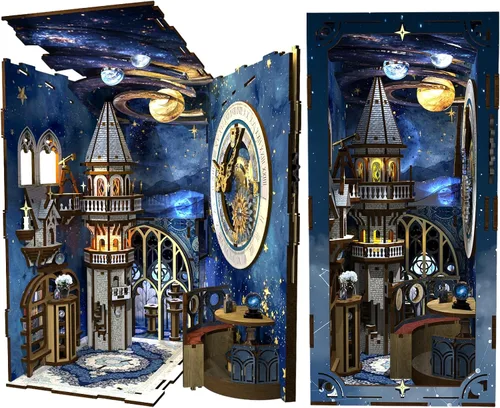 Vista 19 de CCCDF - Kit de rincón de libro, kit de rincón de libros en miniatura de la Bella Durmiente DIY