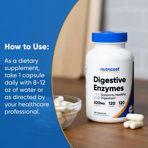 Vista 7 de Nutricost Enzimas digestivas 620 mg, 120 cápsulas - Suplemento completo de enzimas digestivas Suplemento completo de enzimas digestivas