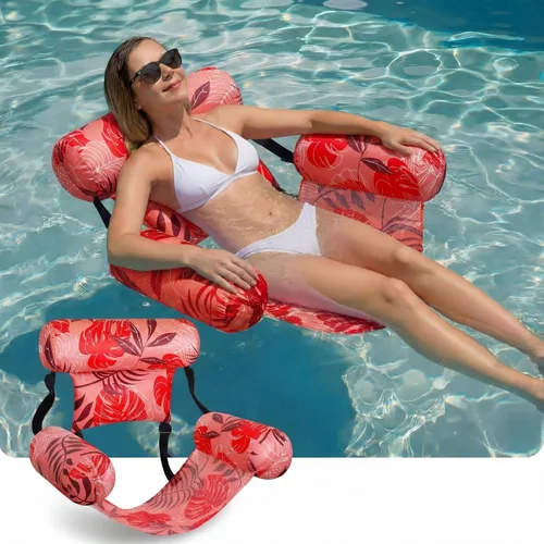 Vista 11 de Flotadores inflables para piscina, sillas flotantes para adultos, fideos de piscina inflables para adultos, natación resistente, plantas tropicales