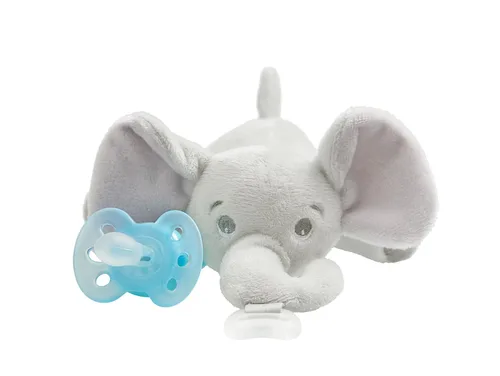 Vista 20 de Philips AVENT Soothie Snuggle Portachupetes con Chupete Desmontable, 0m+, Elefante, SCF347/03- 1 Unidad (Paquete de 1)