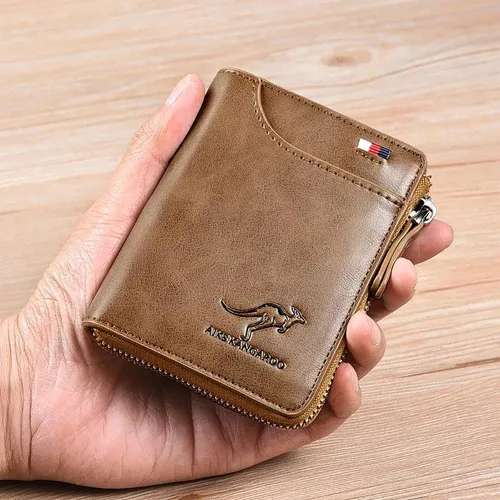 Vista 4 de Reshline - Cartera de bloqueo RFID para hombre Caqui Vintage