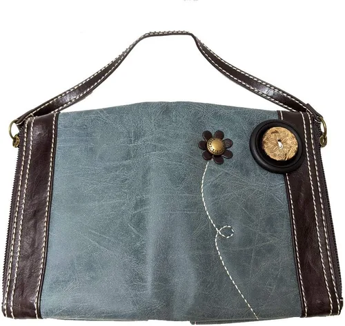 Vista 7 de Chala Bolsos, estilo casual, suave, bolso de hombro grande o cruzado con llavero, color azul marino (solo hobo marino y juego de cartera índigo)