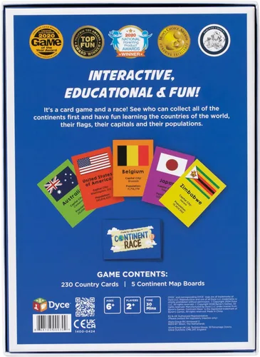Vista 7 de Continent Race Geography - Juego de mesa educativo para niños, preadolescentes, familia, amigos, profesores y aulas - Aprende sobre banderas