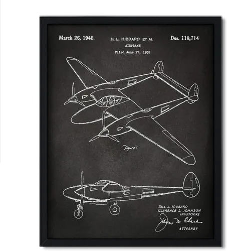 Vista 55 de Andaz Press Póster de decoración de pared con estampado de patente de pizarra, 8.5 x 11 pulgadas, aviones, trenes, automóviles, póster de patente