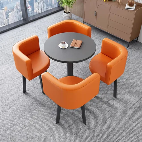 Vista 8 de YVYKFZD Office Reception Room Club Table, Small Kitchen Dining Table Set, Round Conference Table, Business Conference Room Table and Chair Set Save