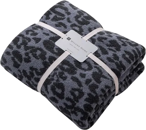 Vista 18 de MH MYLUNE HOME Manta de leopardo ultrasuave, color negro y blanco, 50 x 60 Leopardo Negro Blanco