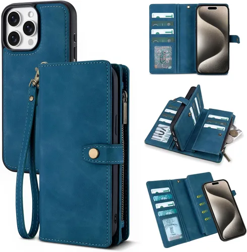 Vista 44 de TwoHead Funda tipo cartera para iPhone 12 Pro Max con tarjetero, funda magnética desmontable para teléfono 12 Pro Max, piel sintética, a prueba