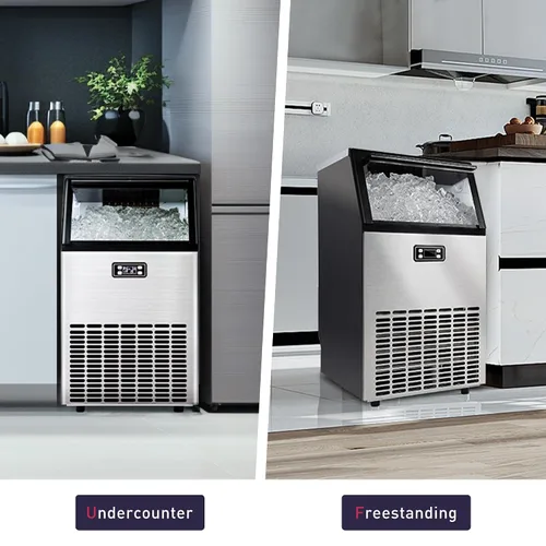 Vista 3 de ICYGLEE Máquina comercial para hacer hielo, máquina de hielo independiente