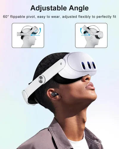Vista 3 de Aolukytech Adjustable VR 3 Head Strap and Controller Grips Accessories Compatible with Meta Quest 3, Lightweight and Comfortable VR Headset Strap