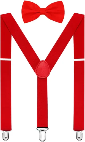 Vista 16 de habibee Color sólido para hombre en forma de Y con clips fuertes tirantes ajustables