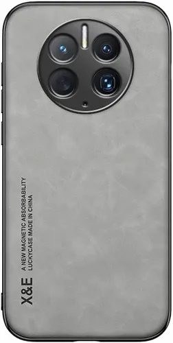 Vista 9 de Kepuch Funda compatible con Huawei Mate 50 Pro - Soporte magnético de grano de litchi Cubierta de placa de metal incorporada - Negro Negro
