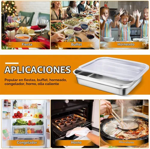 Vista 7 de 8 recipientes de acero inoxidable para almacenamiento