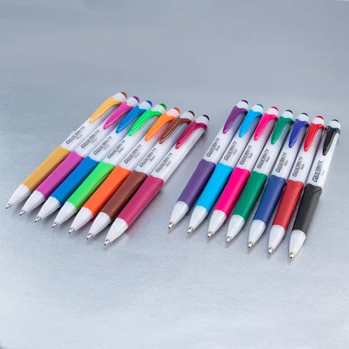 Vista 6 de Bolígrafo Pentel GlideWrite con tinta TechniFlo, (1.0mm) trazo medio, tinta azul claro, caja de 12 (BX910-S1)