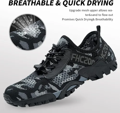 Vista 2 de SOBASO Zapatos de agua para mujeres y hombres de secado rápido, para natación, playa, deportes acuáticos, buceo, senderismo, vela, viajes