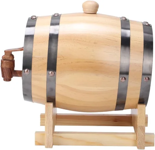 Vista 3 de Mini barril de vino de madera de pino para el hogar, equipo de elaboración de cerveza de madera para tequila, whisky, ron envejecimiento