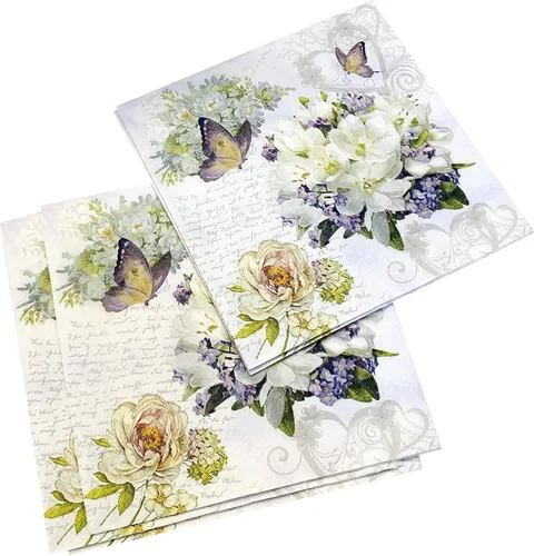 Vista 9 de Servilletas florales para el día de la madre, 20 unidades, 13 x 13 pulgadas, diseño floral, papel de San Valentín, decorativo, floral, almuerzo