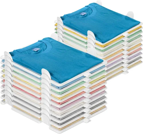 Vista 8 de Accenter Organizador de Camisetas para Almacenamiento de Ropa, Organizador de Armario Apilable con Fácil Acceso, Tabla para Doblar Camisas