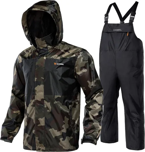 Vista 23 de Rodeel Traje impermeable para pesca para hombres (conjunto de chaqueta y pantalón de lluvia)