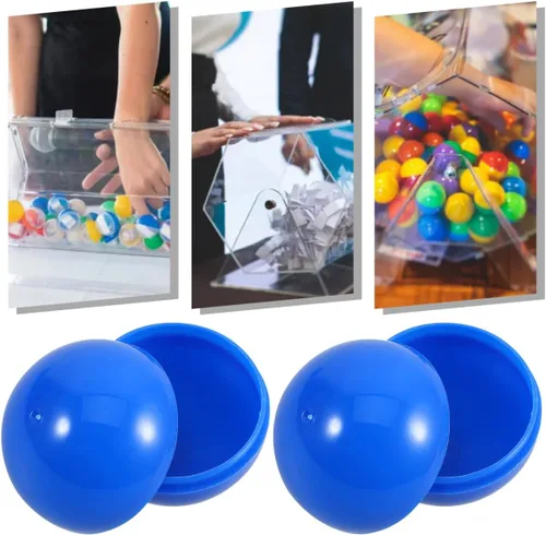 Vista 2 de Cabilock 50 bolas de bingo de plástico: bolas de rifa de 1.2 in, bolas de juego huecas, bolas de bingo perdidas, reemplazos ideales para fiestas Azul