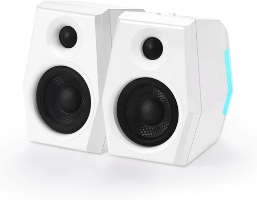 Vista 10 de Sanyun SW209 - Altavoces para juegos de PC de 36 W con DAC USB de 24 bits, Bluetooth 5.2 y entradas auxiliares, 3 modos de sonido EQ, altavoces
