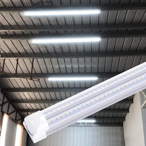 Vista 7 de Tubo de luz LED de 8 pies, tubos LED integrados T8, 72 W, 7200 lm, 6000 K, blanco frío, cubierta transparente, luz de tubo en forma de V de doble