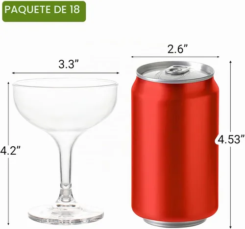 Vista 2 de 18 vasos de martini acrílicos de 5 onzas para fiesta Champagne Tower