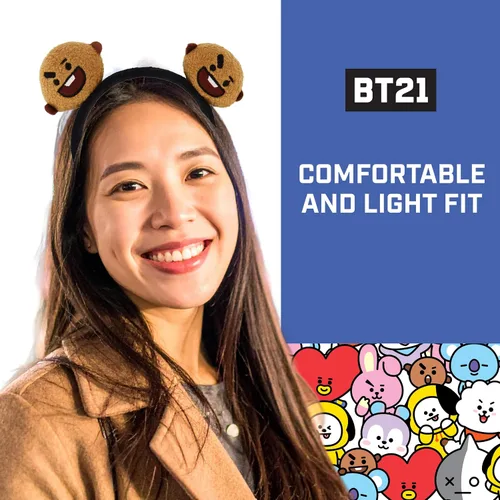 Vista 32 de Concept One BT21 LINE FRIENDS - Diadema bordada de felpa 3D para mujer, Chimmy