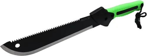 Vista 2 de Grip Machete de hoja dentada de 11-1/4 pulgadas con funda de nailon, machete de hoja de sierra, mango de goma antideslizante
