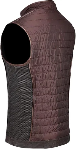Vista 4 de CUADRA Chaleco reversible para hombre en cuero genuino negro