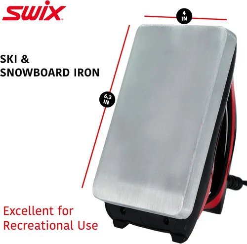 Vista 7 de Swix Cera universal, temperatura ajustable de 110 V, rojo, placa base grande