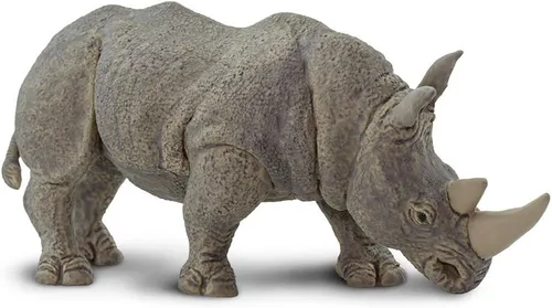 Vista 2 de Safari Ltd. Figura de juguete de rinoceronte blanco, realista, pintada a mano de 5.75 pulgadas, juguete educativo seguro para niños, niñas y niños a