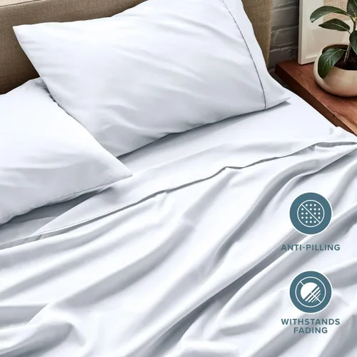 Vista 8 de Bare Home Juego de Sábanas Twin - Sábanas de Cama de Microfibra Ultra-Suave 1800 - Doble Cepillado - Bolsillos Profundos - Ajuste Fácil - Extra