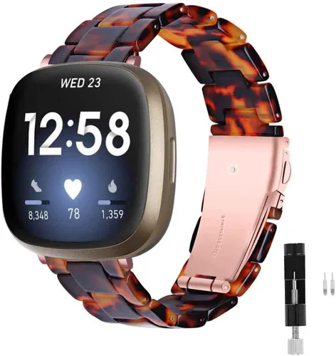 Vista 15 de Correa de reloj de resina compatible con Fitbit Versa 4/Sense 2/Versa 3/Sense 1, pulsera brazalete de moda ligera y ajustable de repuesto