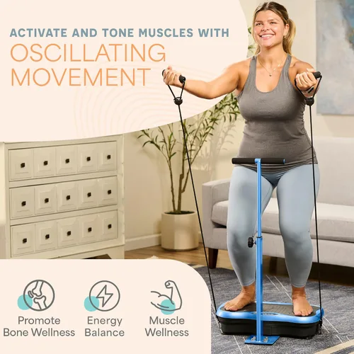 Vista 6 de Lifepro TrimLite Vibration Plate with Handle — Vibration Plate Exercise Machine with 99 Speed Levels, Bluetooth & Magnetic Acupoints — Whole Body
