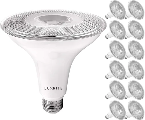 Vista 8 de LUXRITE PAR38 Foco LED de inundación, equivalente a 90 W, 5 colores seleccionables 2700K-5000K, 1200 lúmenes, 13 W, foco LED regulable