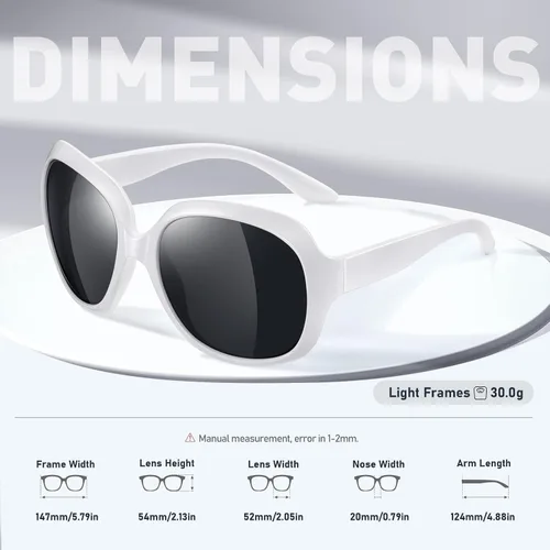 Vista 3 de Tnnaiko Gafas de sol polarizadas de gran tamaño para mujer, lentes de sol grandes de moda, con protección UV400