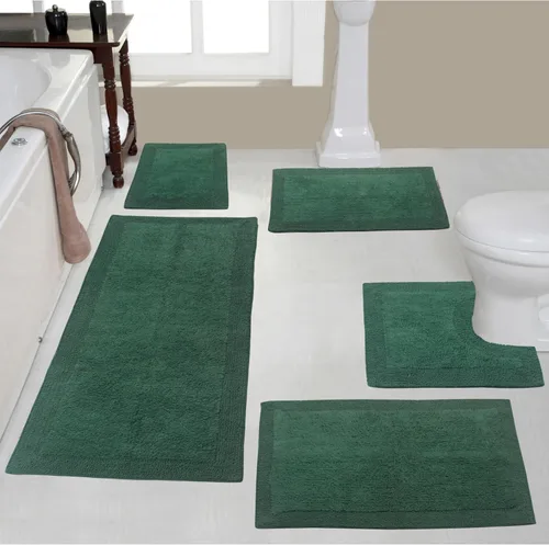 Vista 58 de Home Weavers Luxury Collection 100% Cotton Reversible Bathroom Rugs Set, Washable Rug, Soft Cotton Extra Soft and Absorbent Bath Rug, Kitchen Mat, 2