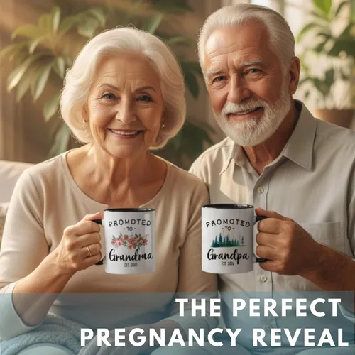 Vista 3 de Vivulla68 Taza promocionada a los abuelos 2026 con tarjeta de felicitación, regalo de revelación de embarazo para la nueva abuela y el abuelo, taza