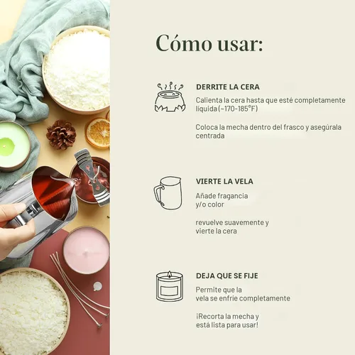 Vista 7 de Hearth & Harbor Cera de soja orgánica para hacer velas, suministros de fabricación de velas naturales de 2 libras, sin cera de abejas, sin parafina