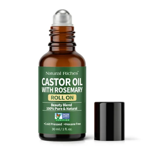 Vista 13 de Natural Riches Rollo de aceite de árbol de té con ricino en 1 fl oz